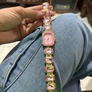 Rose Elegance Gem Timepiece Bracelet Watch